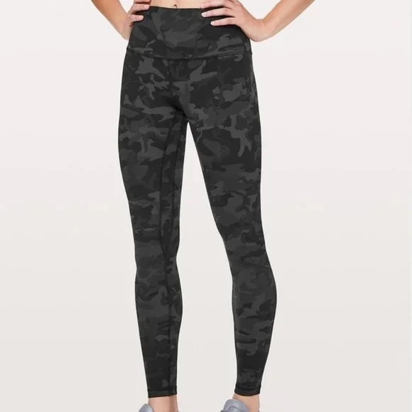 Lululemon Leggings Black Camo Leggins Lululemon Black Camo